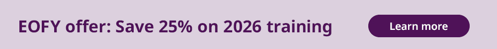 EOFY offer: Save 25% on 2026 training